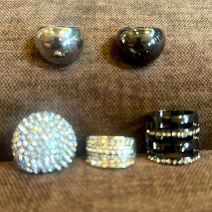Express Silver & Gunmetal Jewelry! Rings Sizes 7 & 7.5! All 5 rings for $25!